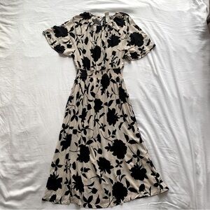 Black and cream floral dress